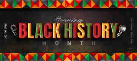 Free PSD black history month editable text effect