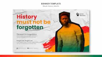 Free PSD black history month horizontal banner