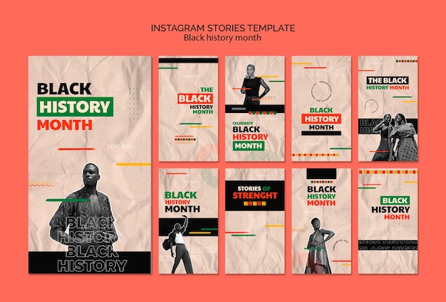 Free PSD black history month  instagram stories