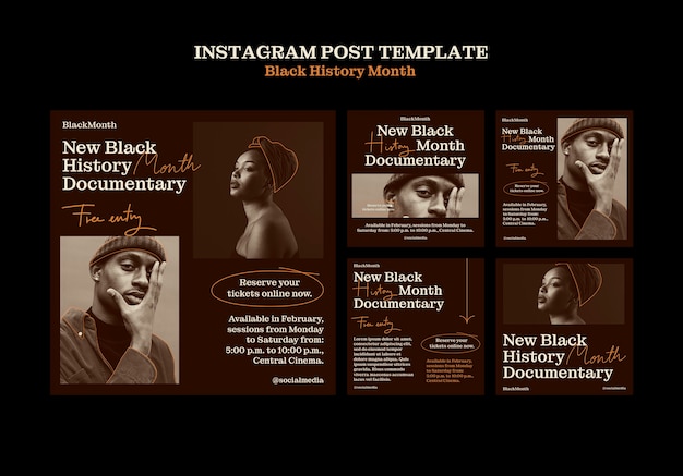 Free PSD black history month  instagram stories