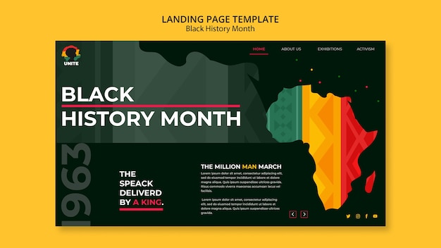 Black history month landing page template