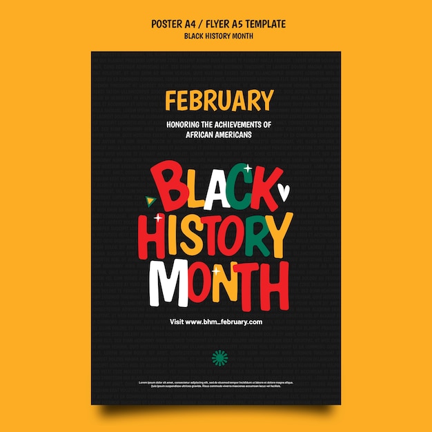 Free PSD black history month poster or flyer template