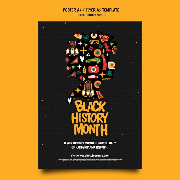 Black history month poster or flyer template