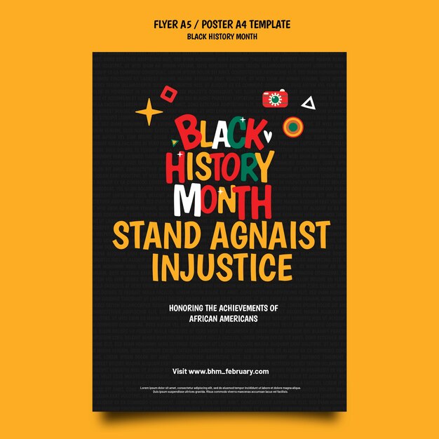 Black history month poster or flyer template