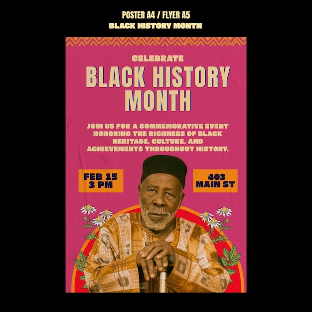 Black history month poster template