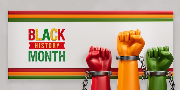 PSD gratuito modello di post sui social media del mese della storia nera con mappa della bandiera africana 3d