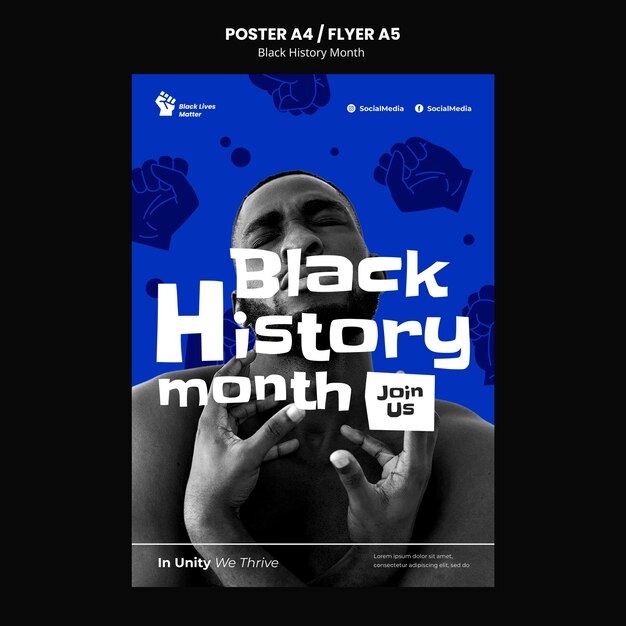 Free PSD black history month template design