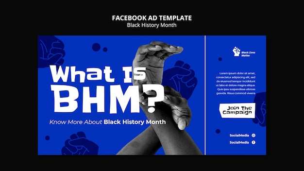 Free PSD black history month template design