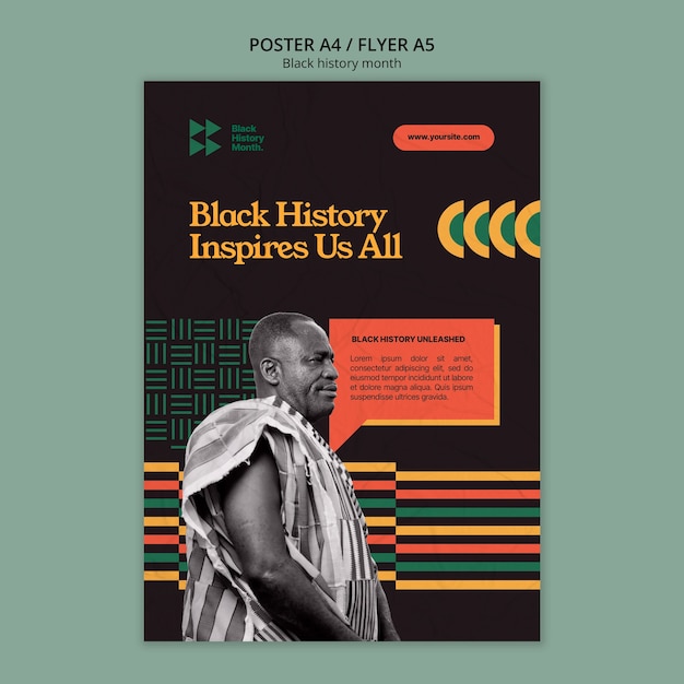 Free PSD black history month template design