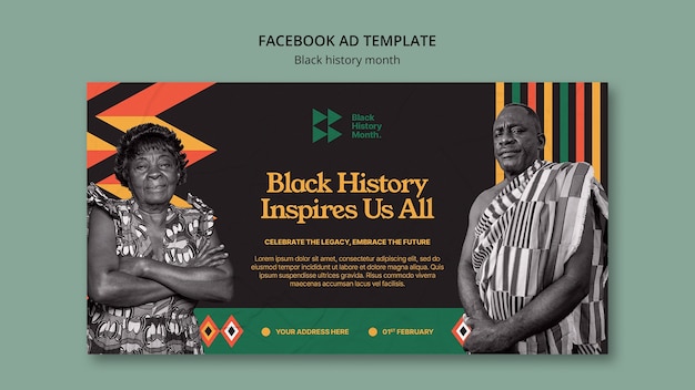 Free PSD black history month template design