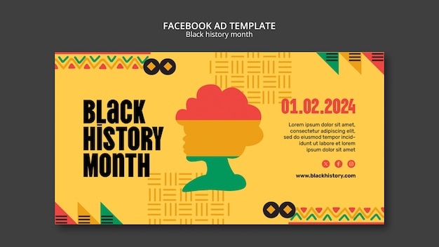 Free PSD black history month template design