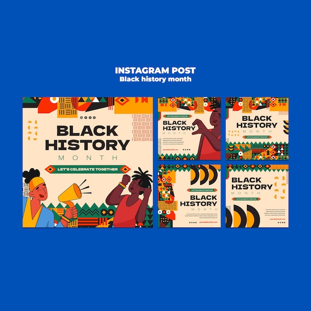 Free PSD black history month template design