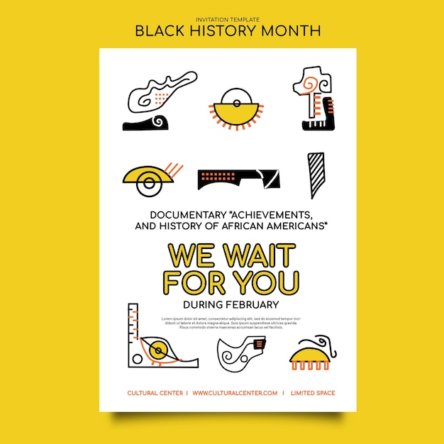 Free PSD black history month template design