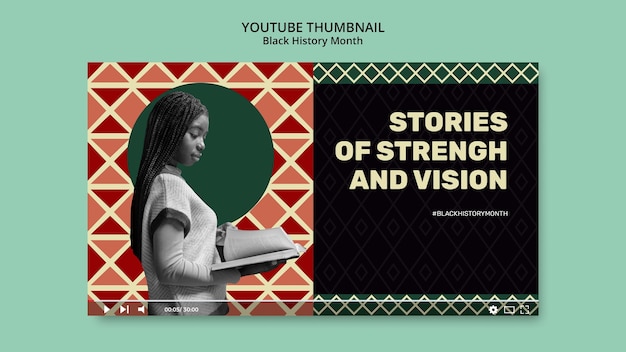 Free PSD black history month youtube cover template