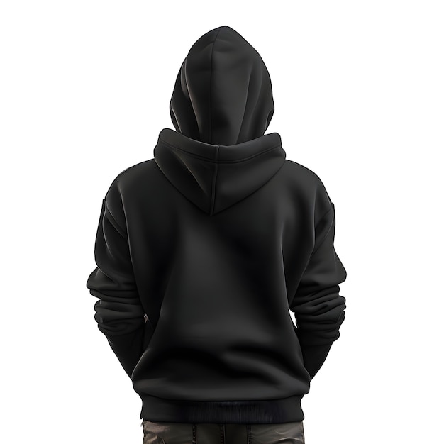 Free PSD black hooded sweatshirt isolated on white background 3d illustration