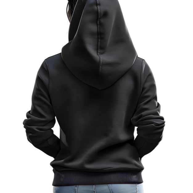 Free PSD black hooded sweatshirt isolated on white background with clipping path