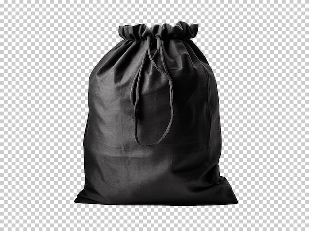 Free PSD black laundry bag isolated on background