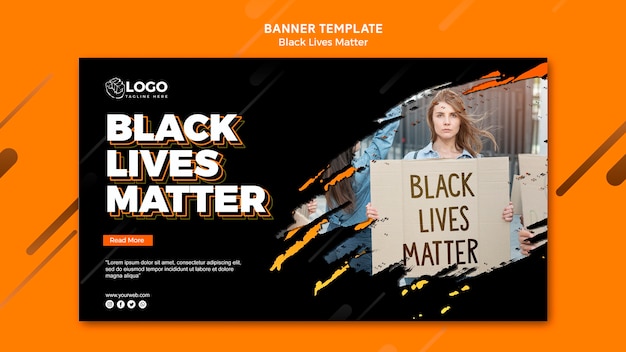 Free PSD black lives matter banner template