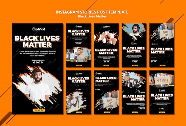 Free PSD black lives matter instagram stories template
