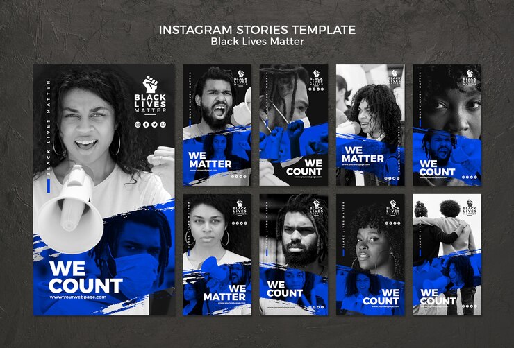 無料PSD インスタグラムストーリーでブラックライフが重要