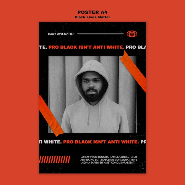 Free PSD black lives matter poster template