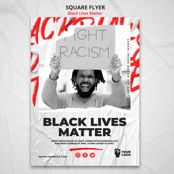 Free PSD black lives matter poster template