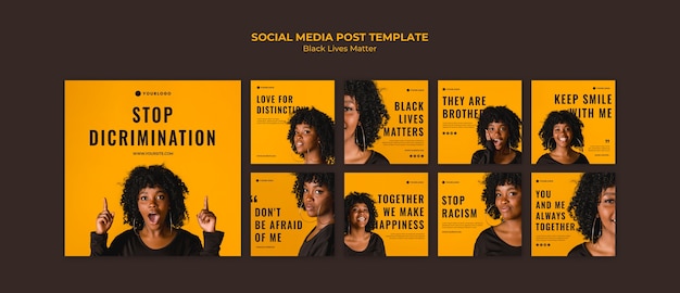 Free PSD black lives matter social media post template