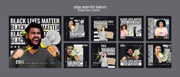 게시물 템플릿-흑인 생활 문제 소셜 미디어
