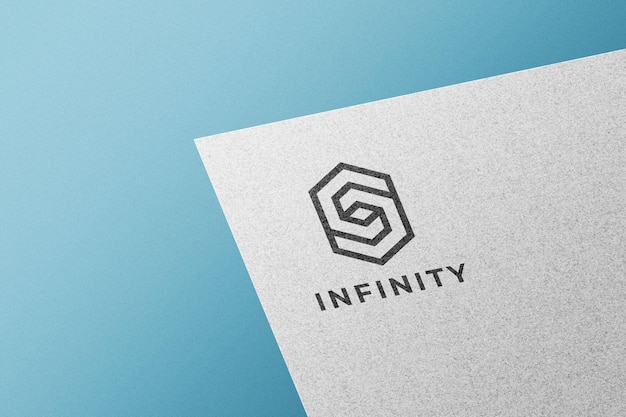 Black logo on white paper mockup