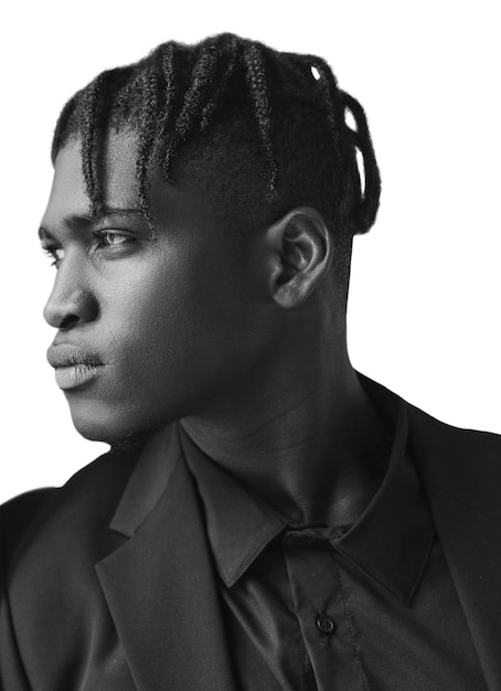 Black man wearing suit isolated