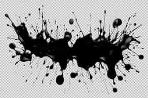 Free PSD black paint splash isolated on transparent background