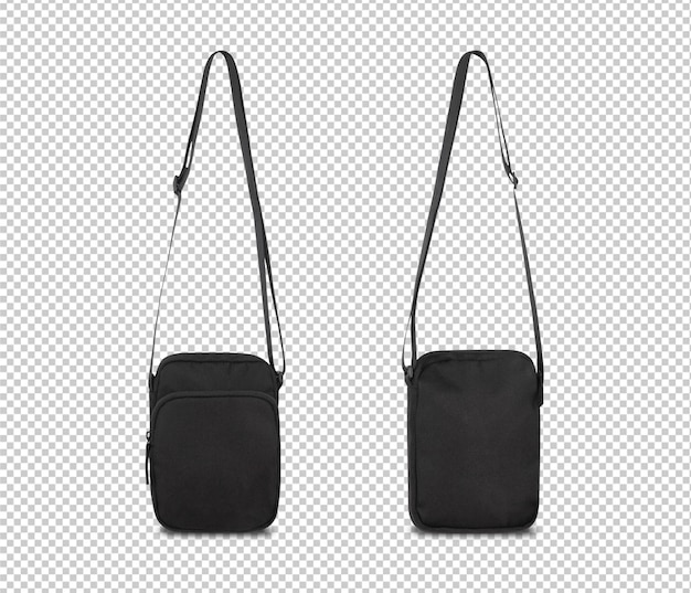 Download Waist bag, belt pouch, black fanny pack mockup | Free Vector