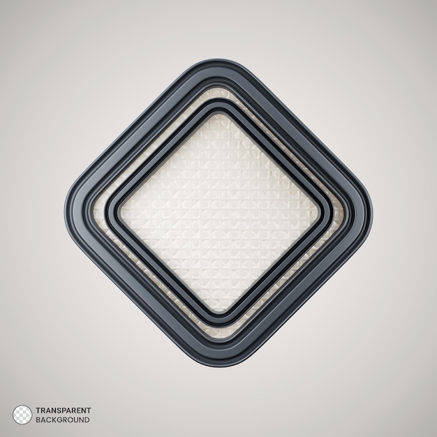 Black ribbon shape coupon icon isolated 3d render illustration