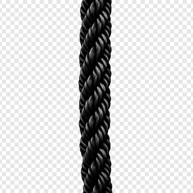 Free PSD black rope isolated on transparent background