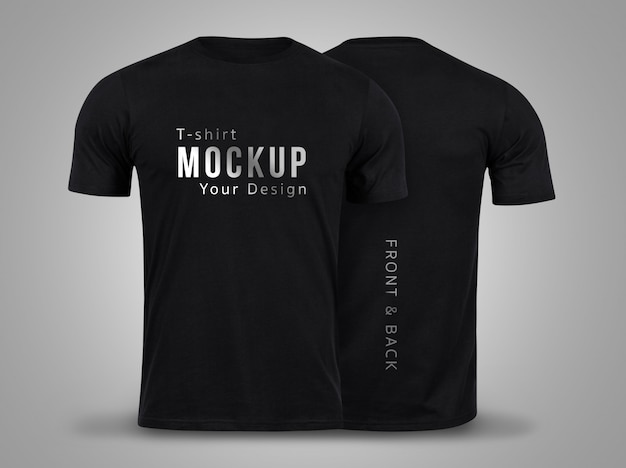 Simple black men's tee mockup | Free PSD File