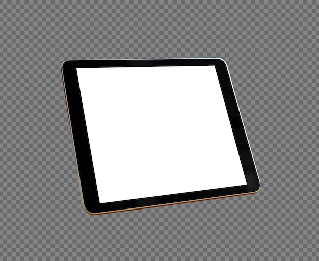 Tablet nero con mockup di schermo vuoto