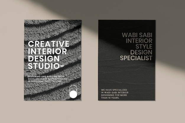 Black textured poster template psd