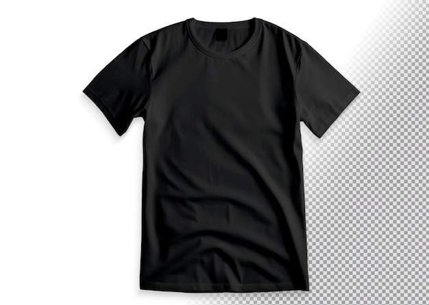 Black tshirt on transparent background