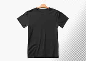 무료 PSD 어두운 배경에 고립된  ⁇ 커가 있는 검은색 티셔츠