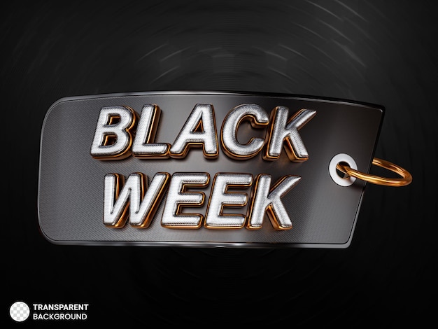 Free PSD black week sale banner 3d render illustration