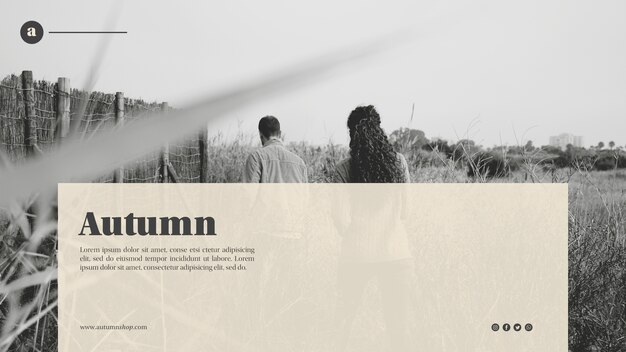 Black and white autumn web template 