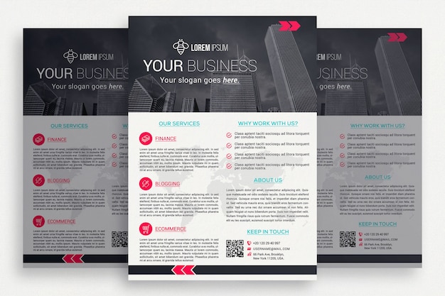 Black and white business brochure