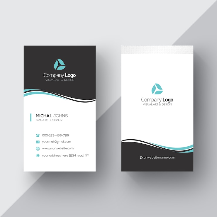 Free PSD black and white business card