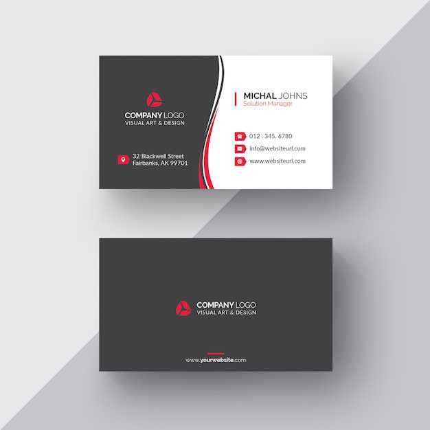 Free PSD black and white business card