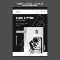 Free PSD black and white fashion print template