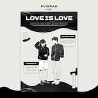 Free PSD black and white love print template