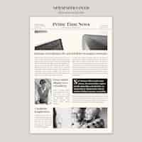 Free PSD black and white newspaper cover