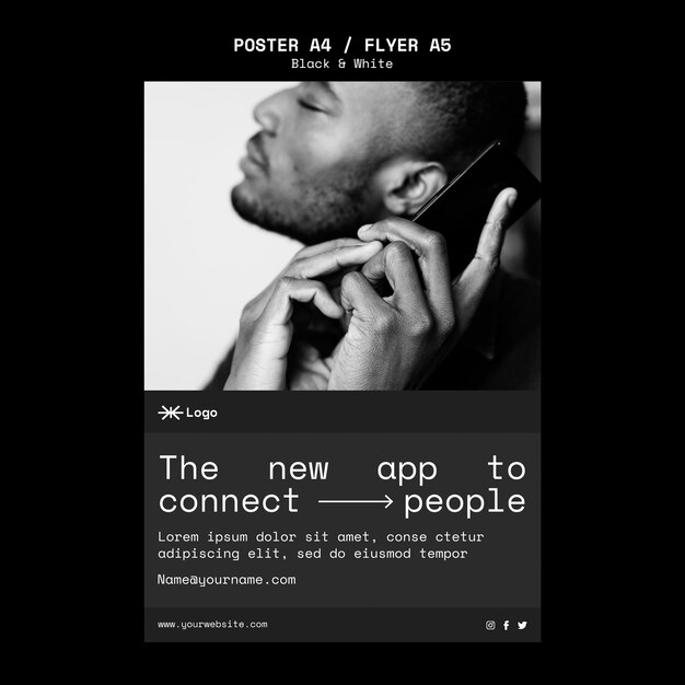black and white print template