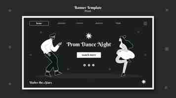 Free PSD black and white prom landing page