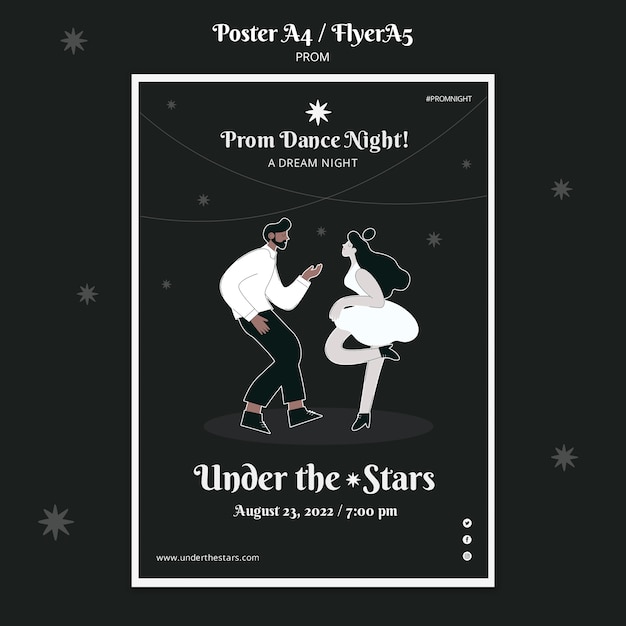 Black and white prom print template